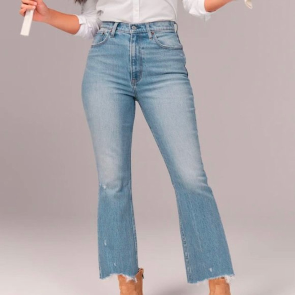 Abercrombie Curve Love Ultra High Rise Kick Flare Jeans